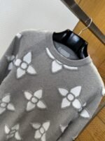 LV Pattern Jacquard Crew Neck Long Sleeve Sweater - 图片 3