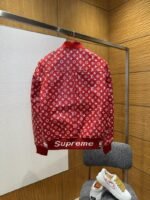 LV Full-Print Jacquard Leather Jacket Coat - 图片 2