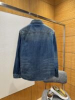 LV Studded Lapel Denim Long-Sleeve Shirt - 图片 2