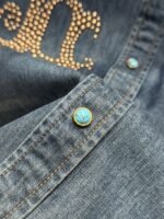 LV Studded Lapel Denim Long-Sleeve Shirt - 图片 6