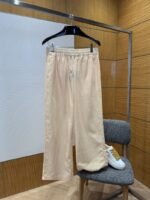 LV Yellow and White Striped Casual Trousers