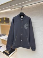 Hermes Solid-Color Ribbed Single-Button Long-Sleeve Jacket Coat