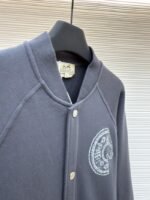 Hermes Solid-Color Ribbed Single-Button Long-Sleeve Jacket Coat - 图片 8