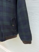 Miu Miu Collared Contrast-Color Check Cotton Coat - 图片 7