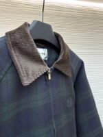 Miu Miu Collared Contrast-Color Check Cotton Coat - 图片 8