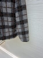 Miu Miu Lambswool Plaid Embroidered Zipper Jacket Coat 1 - 图片 7