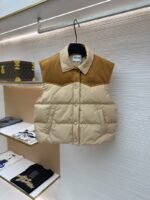 Miu Miu Color-Blocked Short Drawstring Down Vest