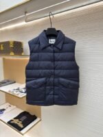 Miu Miu Solid Color Zipper Sleeveless Down Vest