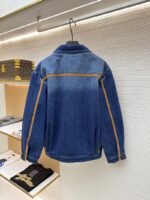 Miu Miu Leather-Trimmed Denim Jacket Coat - 图片 2