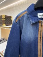 Miu Miu Leather-Trimmed Denim Jacket Coat - 图片 4