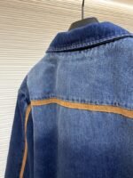 Miu Miu Leather-Trimmed Denim Jacket Coat - 图片 9