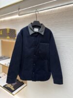 Miu Miu Leather Collar Corduroy Down Jacket