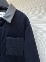Miu Miu Leather Collar Corduroy Down Jacket - 图片 5