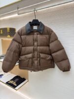 Miu Miu Lapel Single-Breasted Long-Sleeve Down Jacket