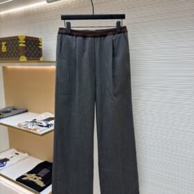 Miu Miu Fine-Striped Straight-Leg Casual Pants