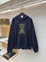 Fendi Puppy Embroidered Cotton Hooded Sweatshirt