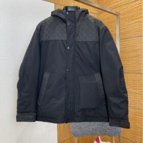 Gucci Double G Jacquard Patchwork Hooded Cotton Jacket