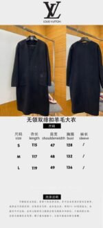 LV Collarless Double-Breasted Wool Coat - 图片 10