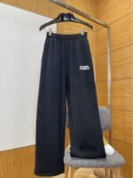 Balenciaga Letter Print Elastic Waist Wide-Leg Pants