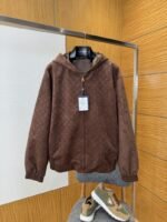 LV All-Over Print Suede Hooded Jacket