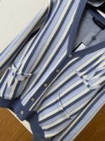 LV 2026 SpringSummer Collection New Blue and White Vertical Striped Cardigan - 图片 4