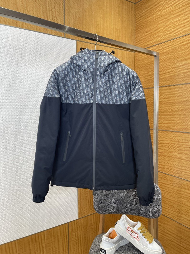 wsxc1767748432125_0.jpg Dior Jacquard Patchwork Hooded Down Jacket 1 - 图片 1