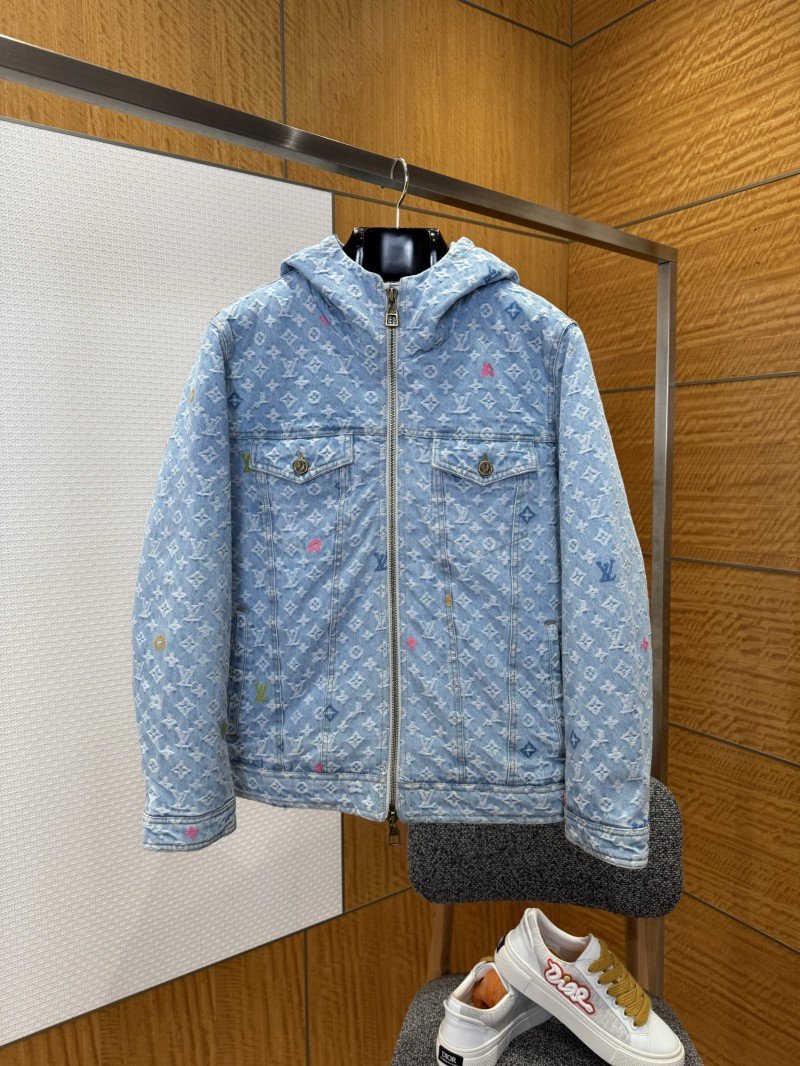 wsxc1767749424432_0.jpg LV Color Jacquard Hooded Denim Down Jacket - 图片 1