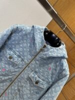 LV Color Jacquard Hooded Denim Down Jacket - 图片 3