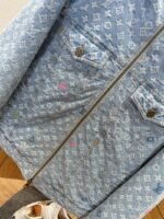 LV Color Jacquard Hooded Denim Down Jacket - 图片 4