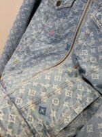 LV Color Jacquard Hooded Denim Down Jacket - 图片 5