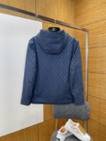 LV Full-Print Hooded Denim Down Jacket 1 - 图片 2