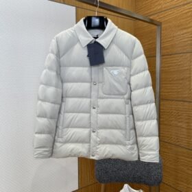 Prada Metal Triangle Logo Lapel Down Jacket 1