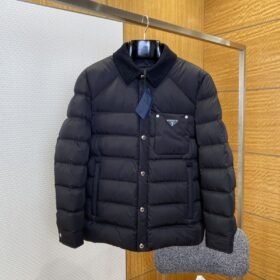 Prada Metal Triangle Logo Lapel Down Jacket 2