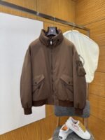 Prada Cuff Logo Zipper Pocket Down Jacket 1