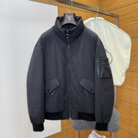 Prada Cuff Logo Zipper Pocket Down Jacket 2