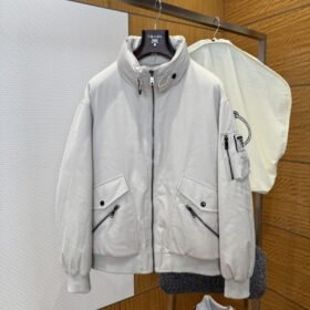 Prada Cuff Logo Zipper Pocket Down Jacket 3