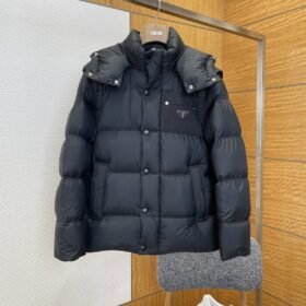 Prada Classic Triangle Logo Detachable Sleeves Down Jacket 1