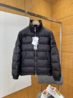 Dior All-Over Print Solid Color Zipper Stand Collar Down Jacket 7