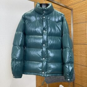 Prada 3D Logo Glossy Stand Collar Down Jacket1