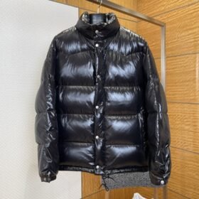 Prada 3D Logo Glossy Stand Collar Down Jacket 2
