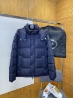 Prada Enameled Triangle Logo Stand Collar Hooded Down Jacket1