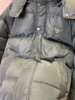 Prada Enameled Triangle Logo Stand Collar Hooded Down Jacket 2 - 图片 7