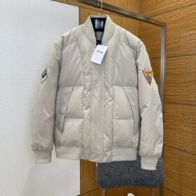 Dior Embroidered Patch Baseball Collar Cotton Jacket