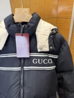 Gucci Letter Jacquard Stand Collar Hooded Down Jacket - 图片 6