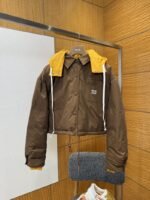 Miu Miu Detachable Hooded Short Down Jacket