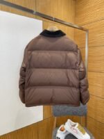 Miu Miu Logo Print Leather Collar Down Jacket 1 - 图片 2