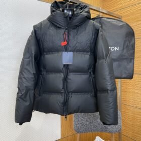 LV Embossed Floral Hooded Down Jacket