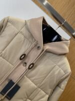 LV leather label color blocked hooded lightweight down jacket 1 - 图片 3