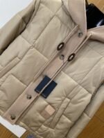 LV leather label color blocked hooded lightweight down jacket 1 - 图片 4