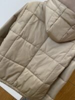 LV leather label color blocked hooded lightweight down jacket 1 - 图片 7